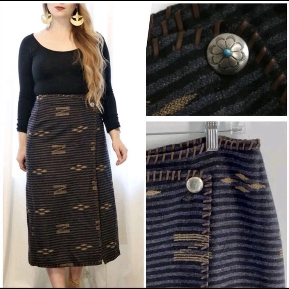 Vintage Ralph Lauren midi skirt wrap - Picture 2 of 11